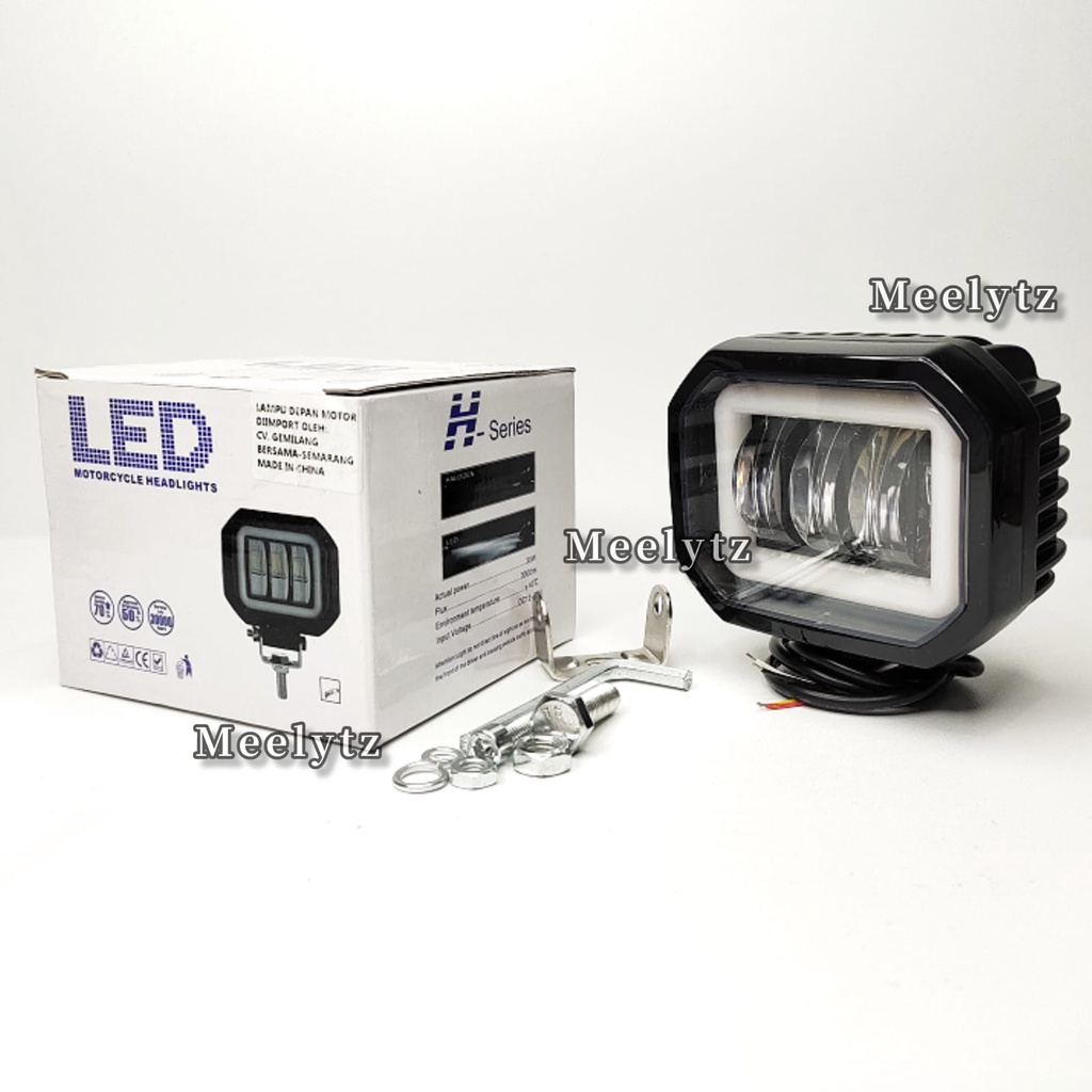 H-SERIES 6D - Lampu Tembak Mini Daymaker CREE 3 mata + Senja - Bulat - Kotak - Lampu tembak sorot LED