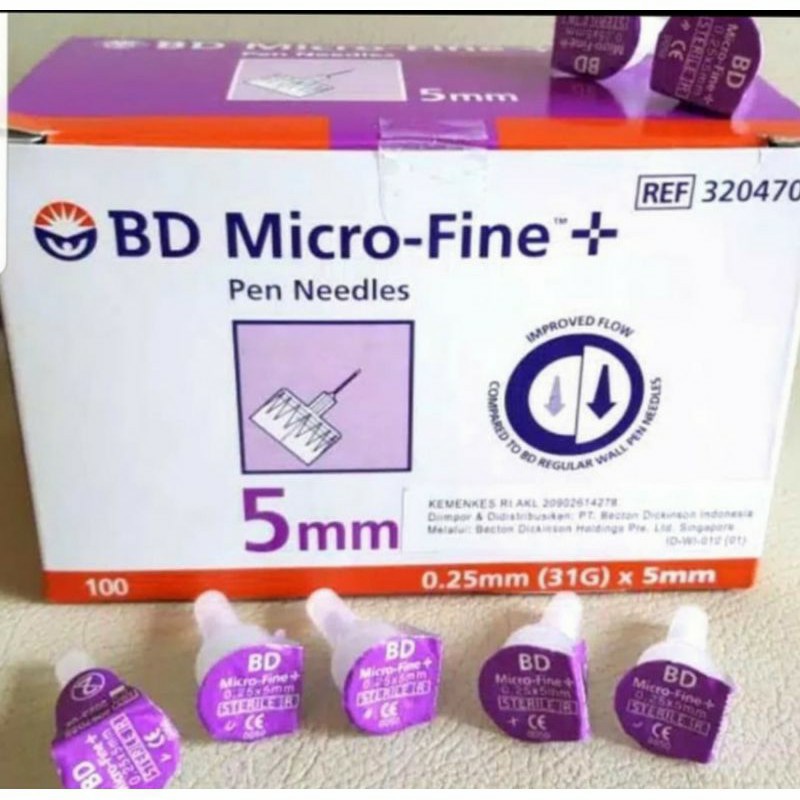 Jarum Insulin BD MICROFINE 31 G Ungu 0,25 x 5 mm / Bd UNGU