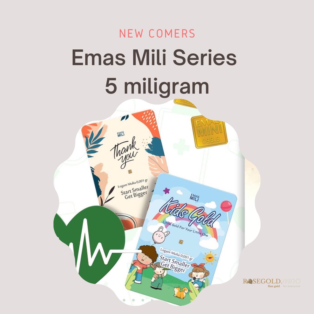 Emas Mili Thank You, Kids Series 5 miligram 0.0005g Emas Murni Logam Mulia