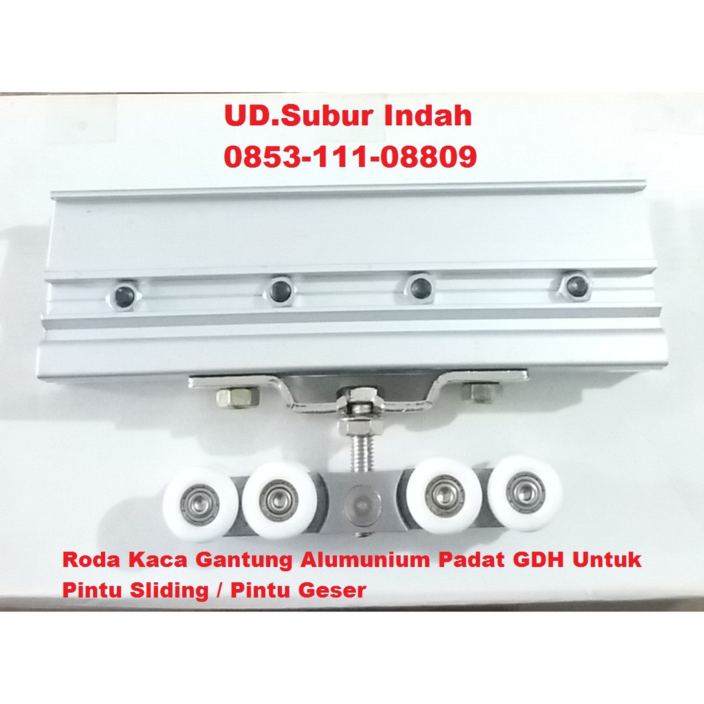 Roda Kaca Gantung Alumunium Padat GDH Untuk Pintu Sliding/Pintu Geser