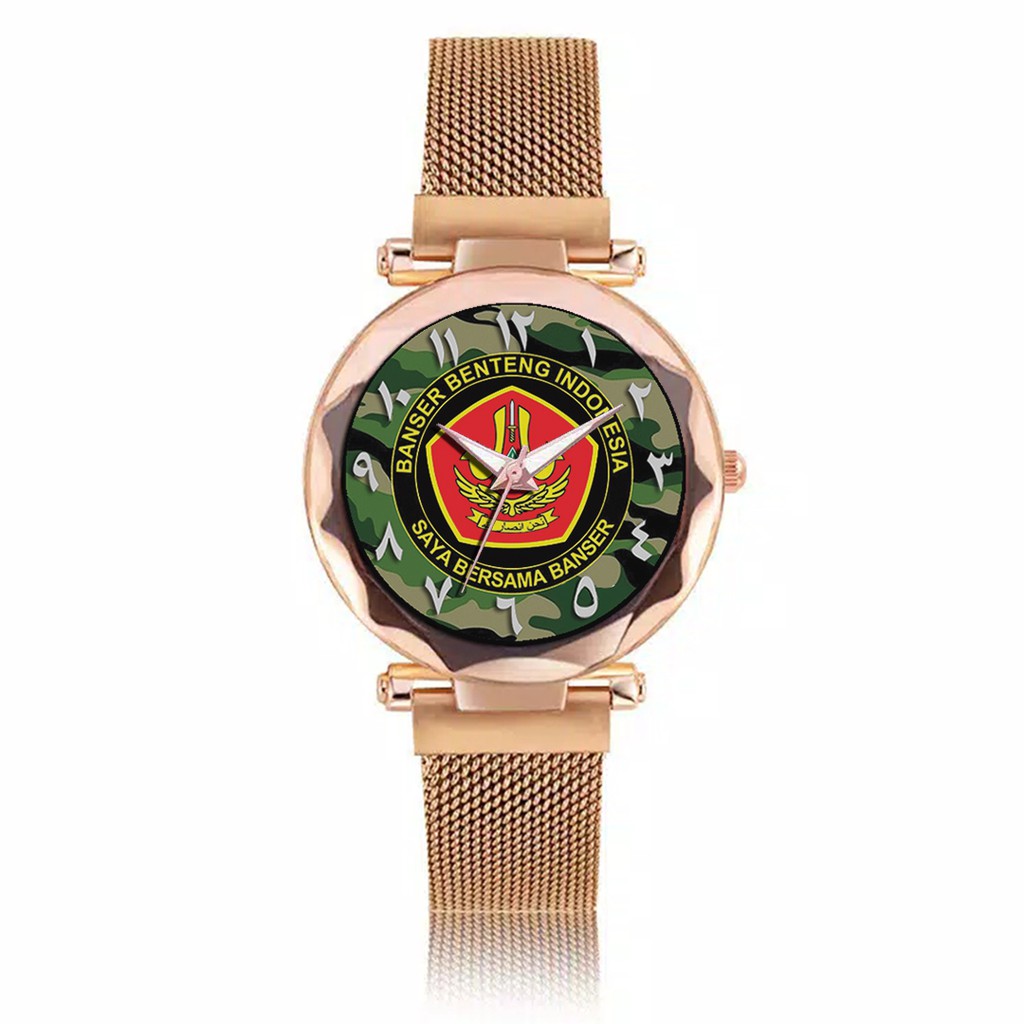 Jam Tangan Wanita Custom - BANSER MOTIF 4 Free Box &amp; Batre Cadangan