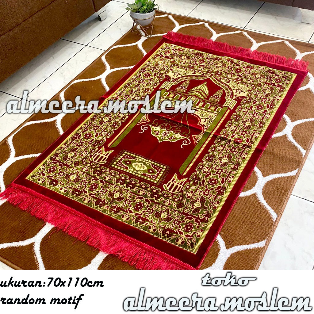 Almeera Moslem - Sajadah Turki Turkey Jumbo Besar Bulu Tebal Motif 70 cm x110 cm Premium Murah