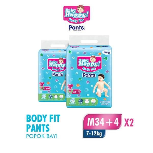 Promo Harga Baby Happy Body Fit Pants M34+4 38 pcs - Shopee