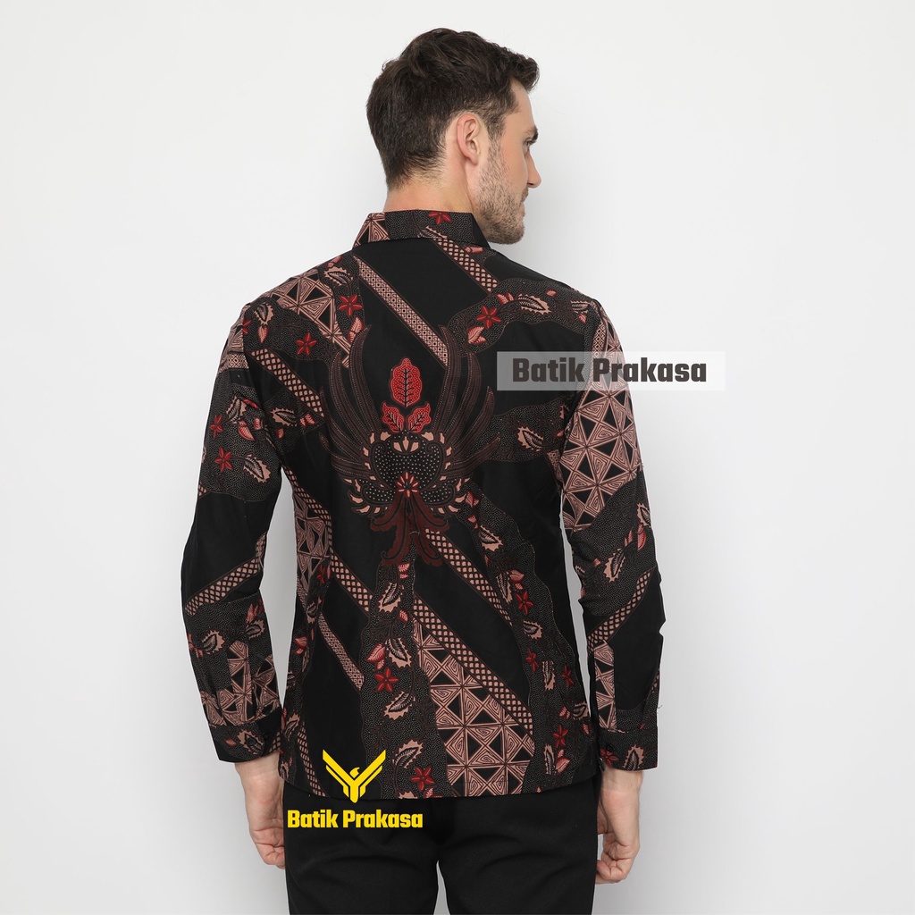 Kemeja Batik Prakasa Motif Nadindra Lesmana Slimfit Lengan Panjang Batik Solo