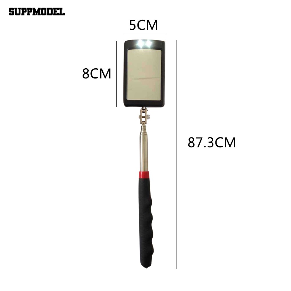 Car Auto Bottom Repair Angle Adjustable Telescopic Inspection Mirror LED Light