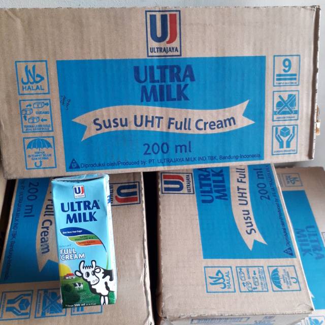 

Susu Ultra full cream 200 mili isi 24 PCS 1 karton