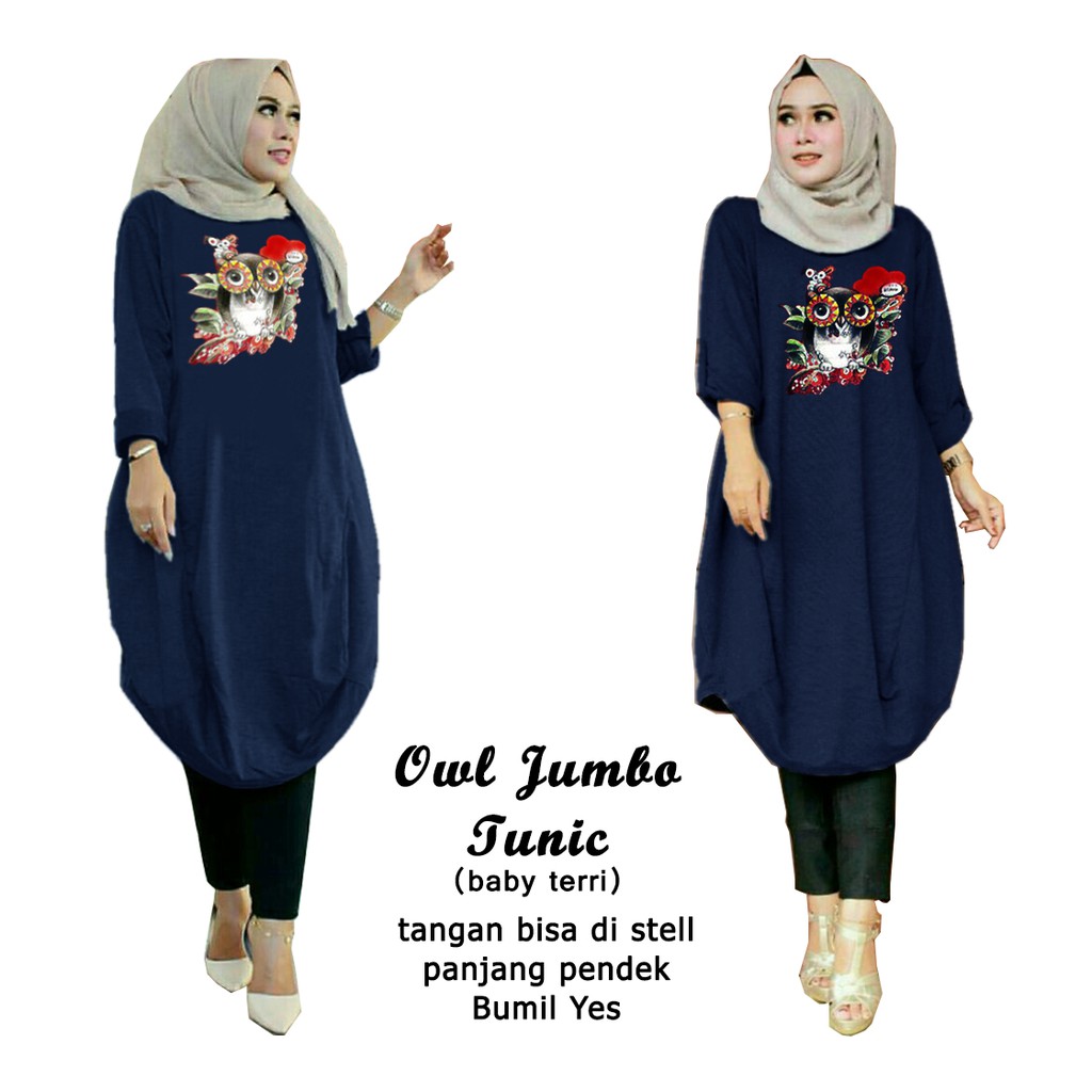 Owl Jumbo Tunik - Logo Smile (LS) - Ukuran XXL-3XL - Matt Baby Terri