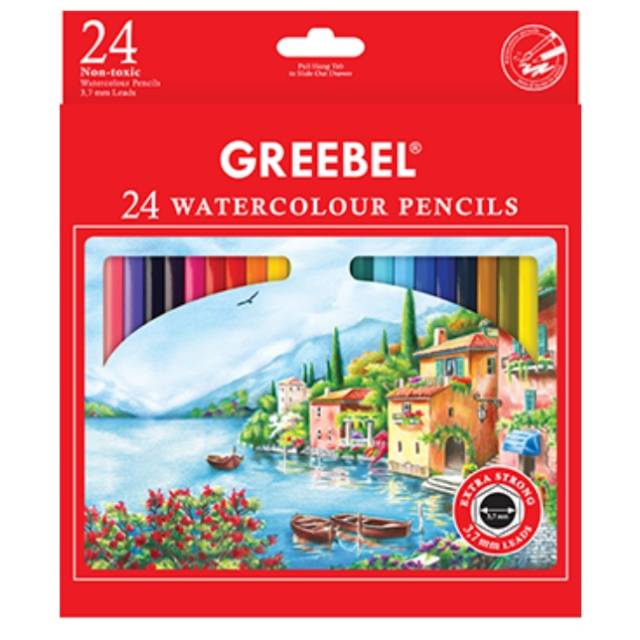 Pensil Warna Greebel Water Colour 24 Lead 3.7