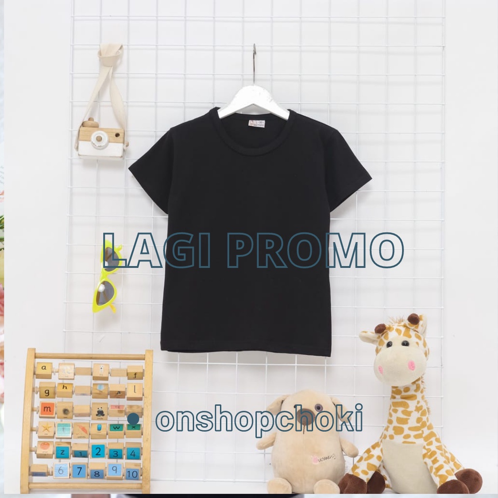 Kaos Polos Anak-anak Ideal Usia 2-16th Unisex Cowok/Cewek Kaos Oblong Anak Pakaian Anak