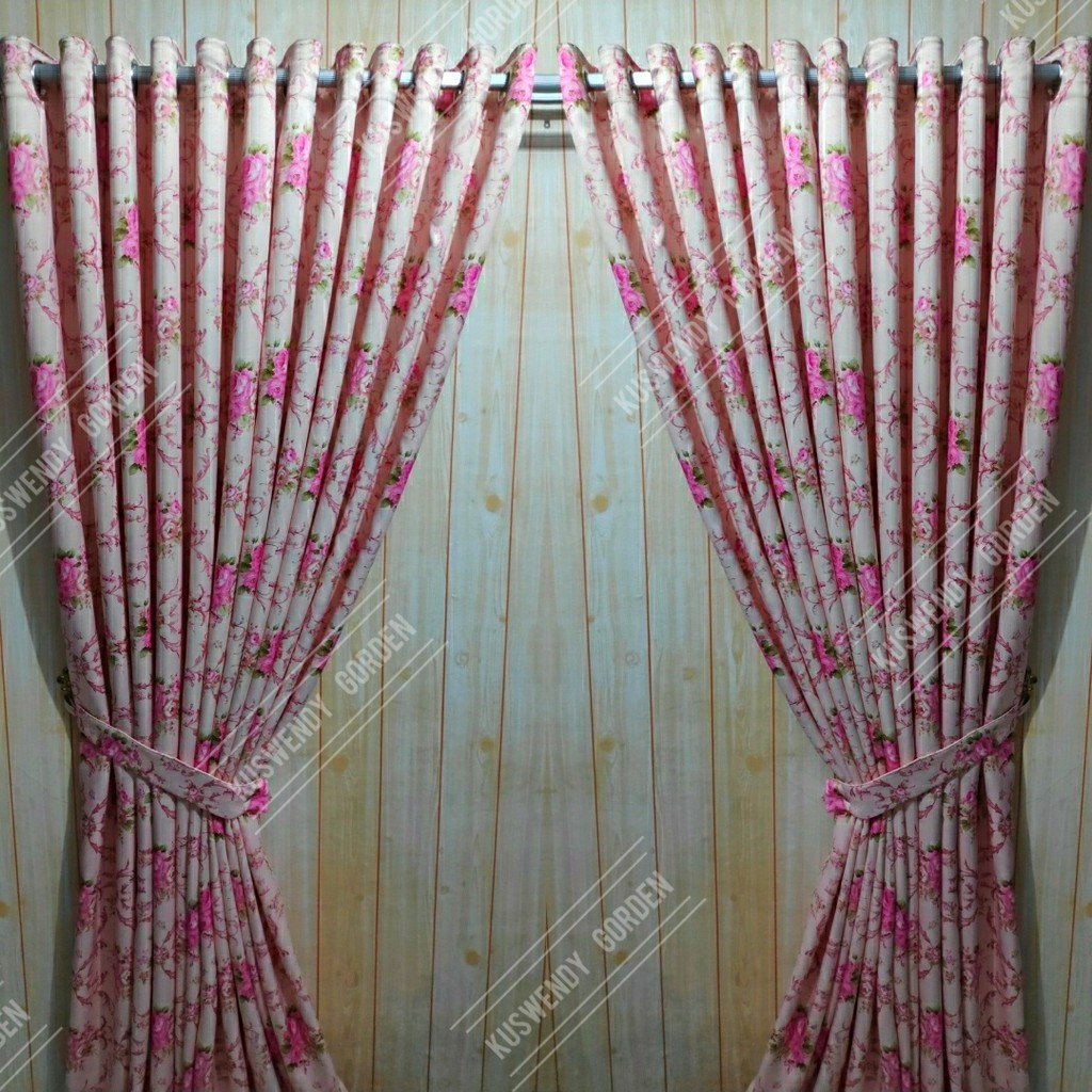 Gorden Blackout Shabby 200 x 200 cm Tinggi 2 meter Hordeng Jendela Pintu Tirai Bunga Minimalis