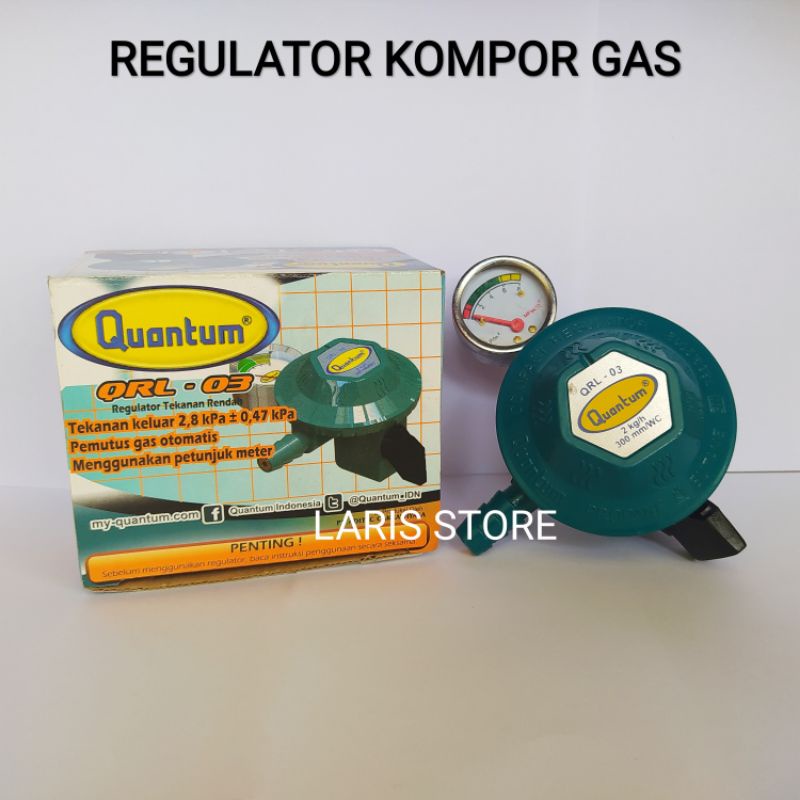 Regulator Meteran Merk Quantum QRL 03 Regulator Tabung Gas LPG 3kg 12kg