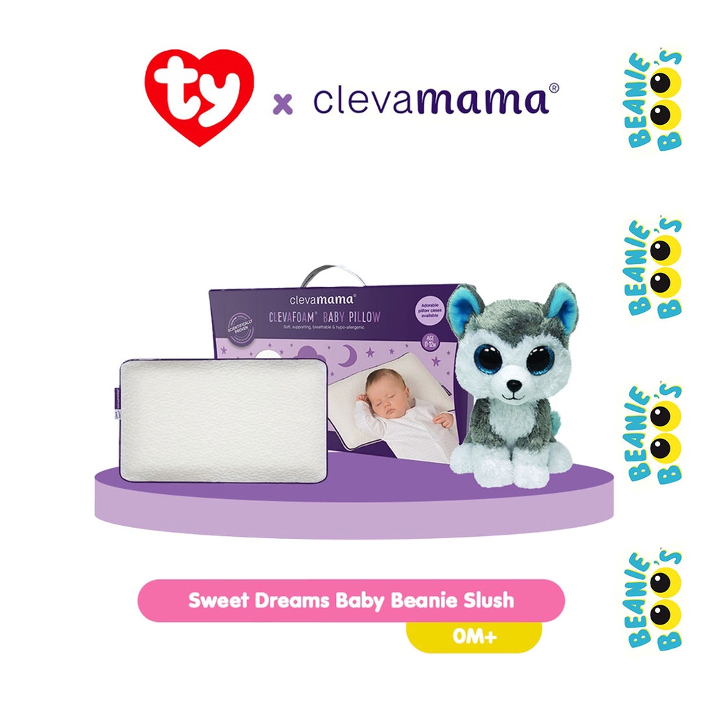 TY Beanie Boos Slush Dog x Clevafoam Toddler Pillow