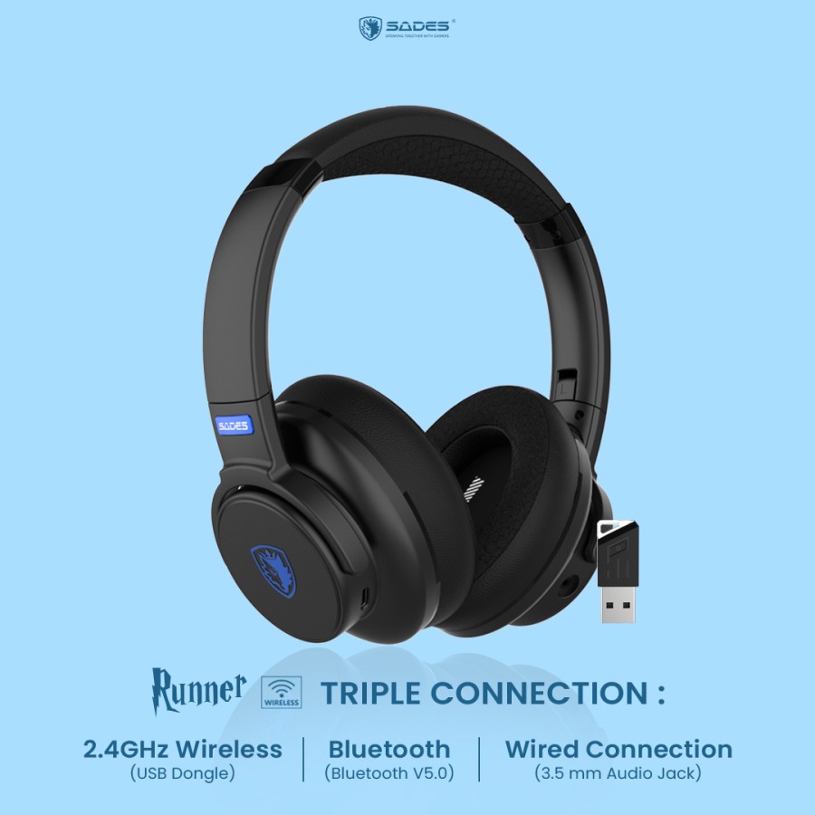 Sades Runner 3 Connection Wireless Bluetooth Gaming Headset