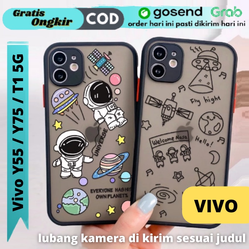 Softcase Vivo Y55 Y75 T1 5G TPU Silicon Motif Nasa Universe Holder Cover Camera NEW CASE