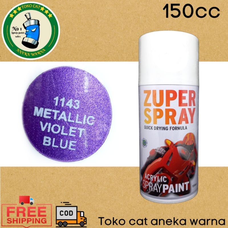 cat semprot 150cc metalik metallic violet blue zuper spray produk dari rj london spray paint pilok pilox