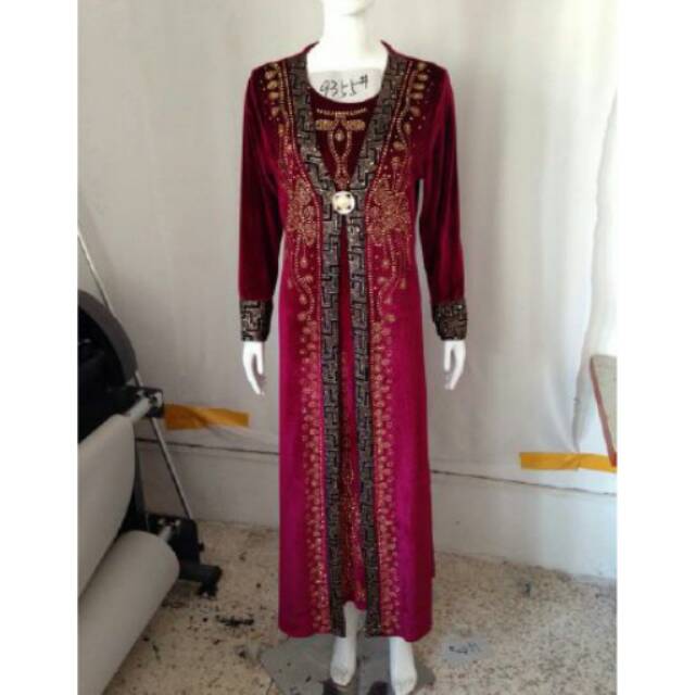 gamis bludru import murah/maxi dress / gamis muslim bludru