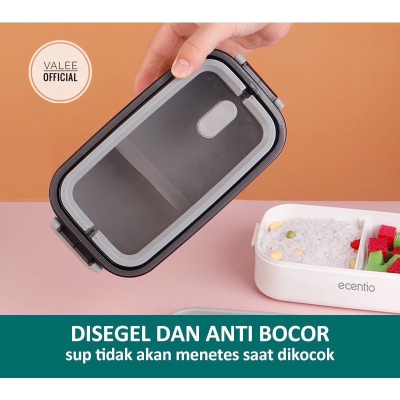 kotak makan lunch box tempat bekal 2 susun 1600ml anti bocor lunch box anti tumpah/free Alat Makan