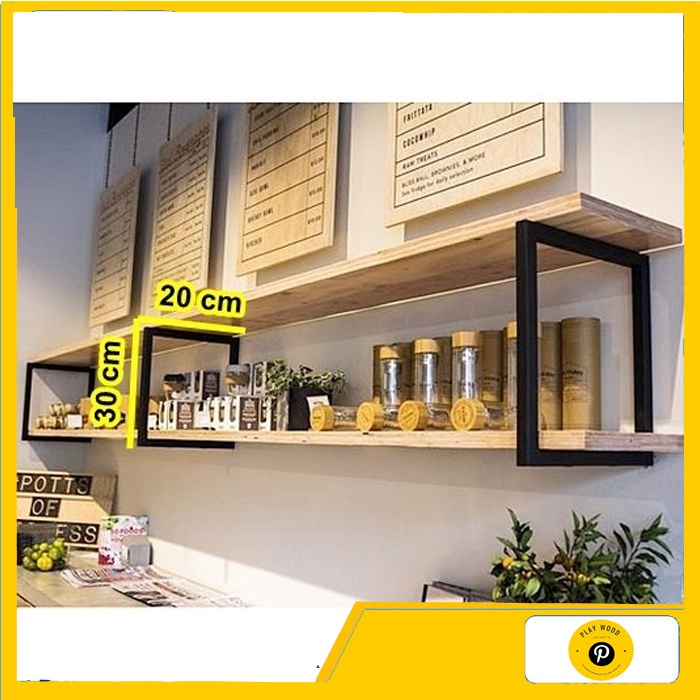 Rak dinding/rak buku/rak dapur industrial minimalis