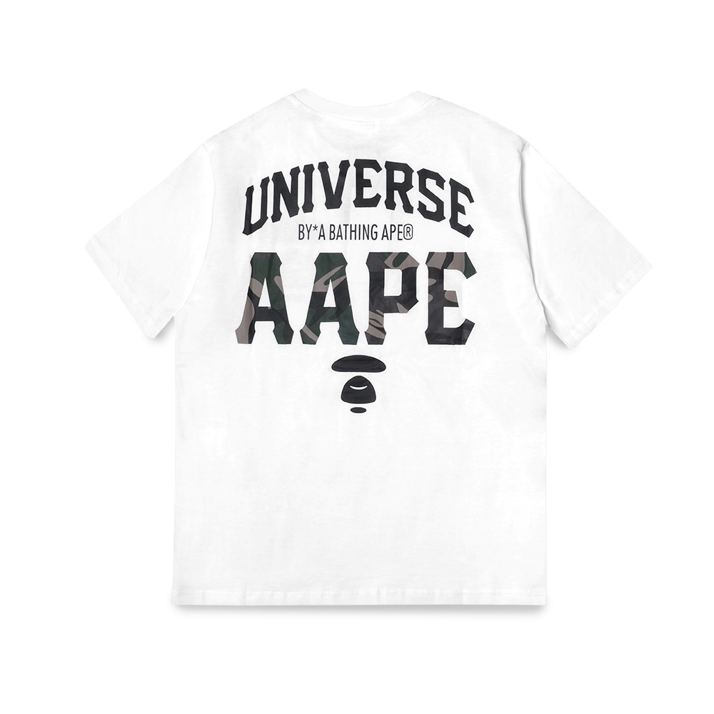 Aape by A Bathing Ape Universe Text T-Shirt White