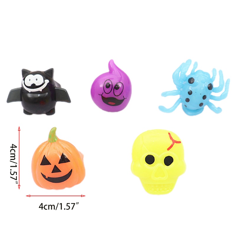 Zzz Mainan Cincin Lampu LED Motif Labu / Tengkorak Untuk Perlengkapan Pesta Halloween / Prom