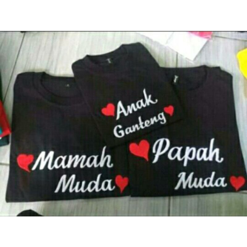 KAOS BORDIR COUPLE KELUARGA/KAOS DEWASA BORDIR NAMA