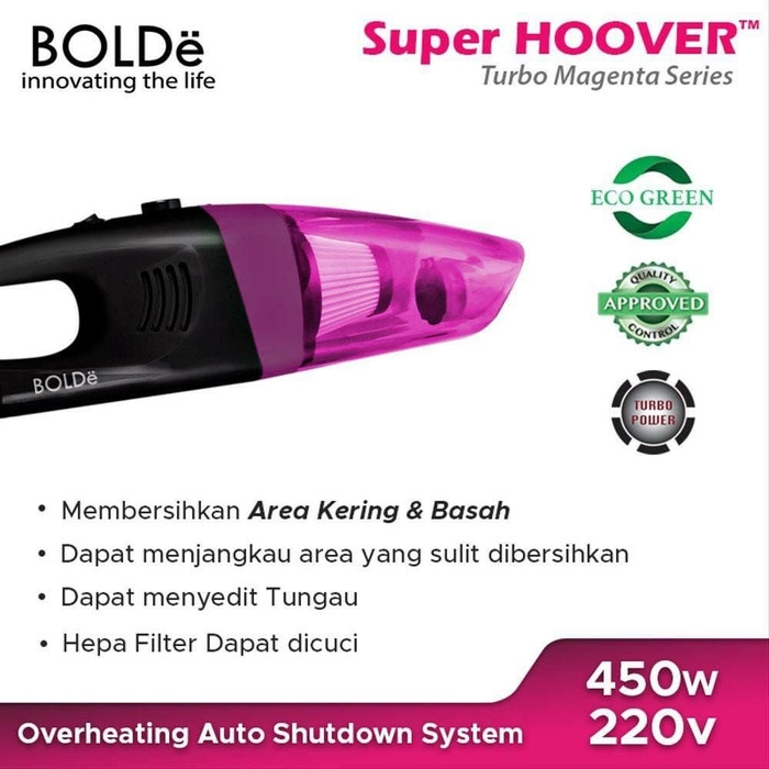 BOLDe super hoover turbo black series Magenta vacuum cleaner bolde hoover magenta black series