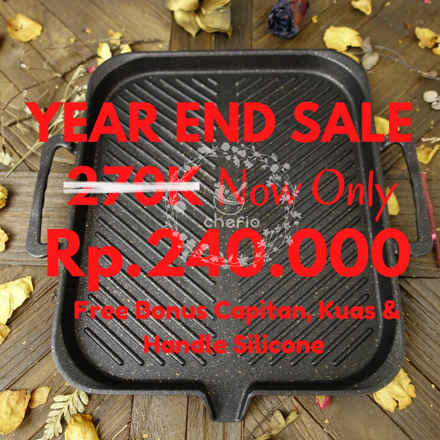 Grill Pan Chefio 2in1 Kompor Gas dan Induksi / BBQ Korea / Pemanggang grill pemanggang