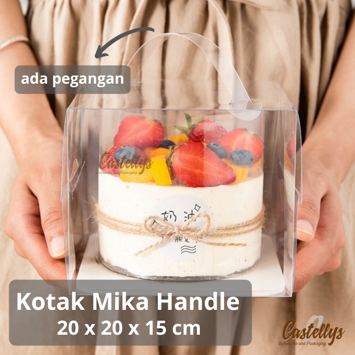 

5pcs KMC2015 Kotak Dus Box Mika Kue Handle Tart Cake Chiffon Roti Bolu Pudding