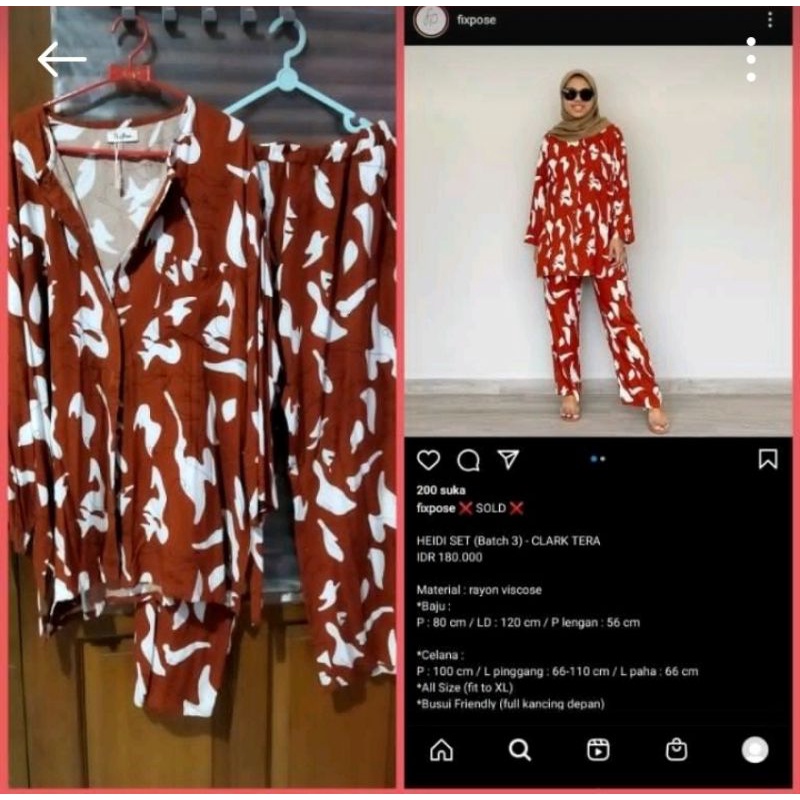 setelan Fixpose Heidi set Clark tea