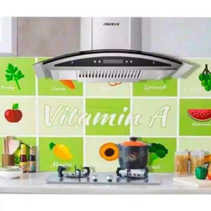 Stiker Dinding Motif Wallpaper Dapur Anti Minyak Kitchen Sheet Import Murah