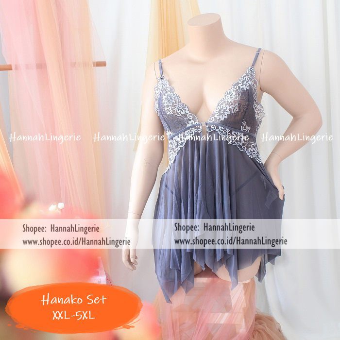 Original Lingerie XXL XXXL 4XL 5XL Baju Tidur Seksi Lingerie Wanita Bigsize Lingerie Big Size Hanako