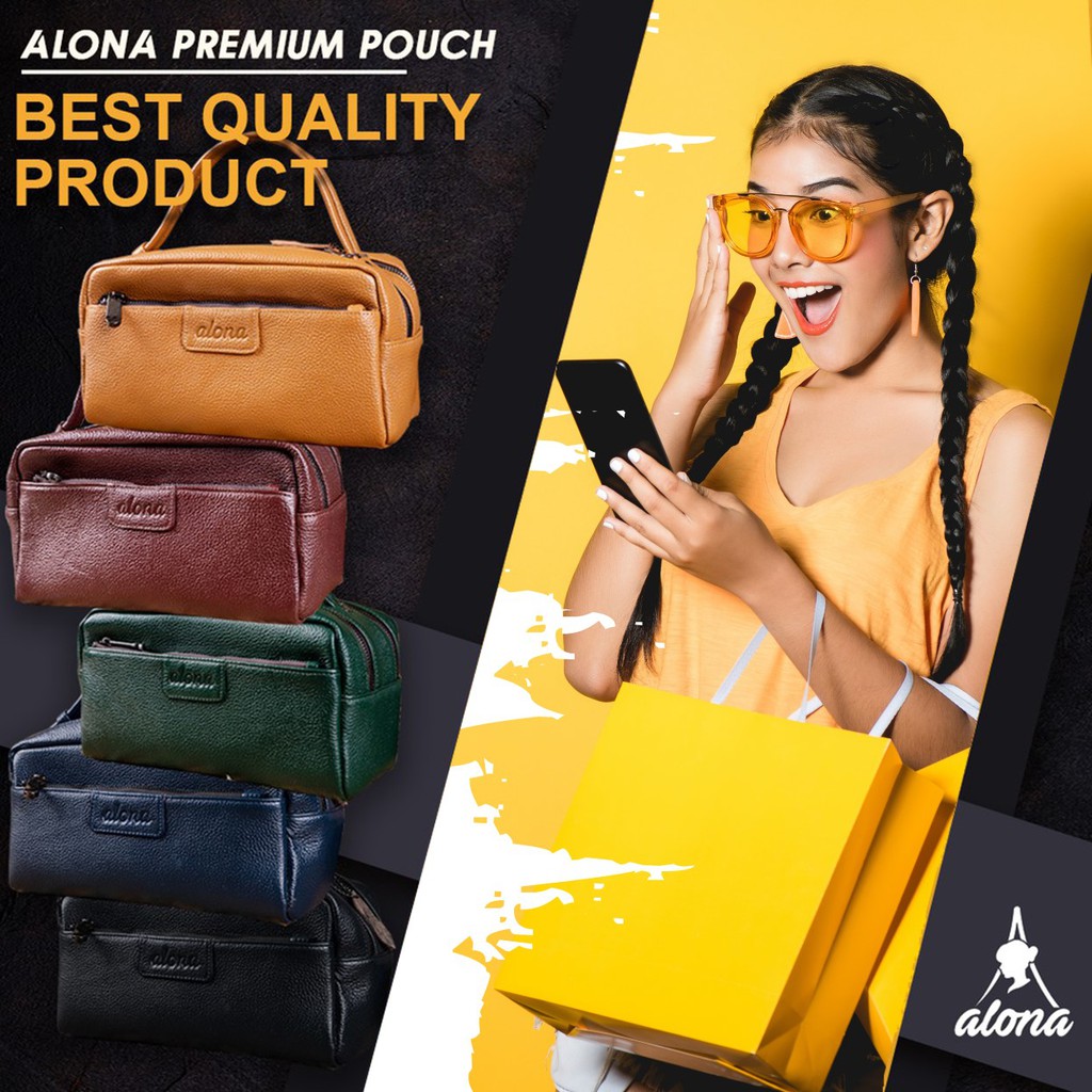 TAS KULIT WANITA ALONA PREMIUM POUCH