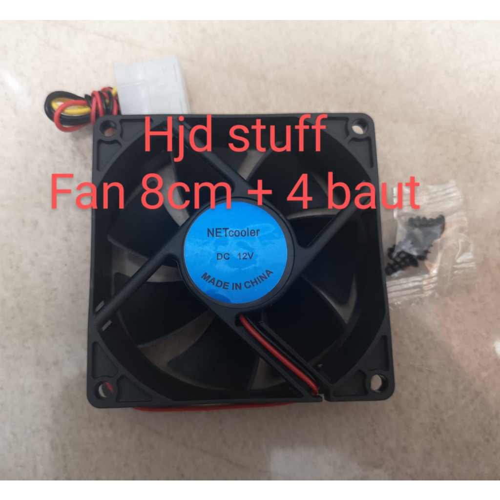 FAN CASING 8CM HITAM / FAN CASE 8 CM KIPAS CPU NET COOLER + BAUT