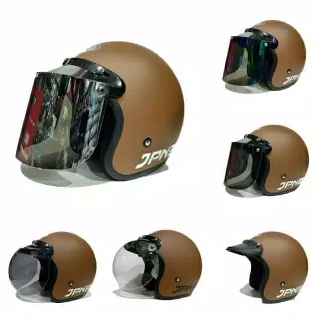 Helm Bogo JPN Retro Coklat Doff