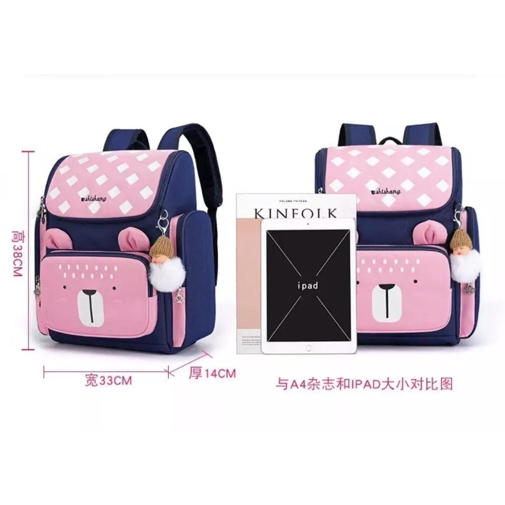 FM30_TAS RANSEL ANAK SEKOLAH LAKI LAKI SD TK PAUD MOTIF KARTUN TEDDY