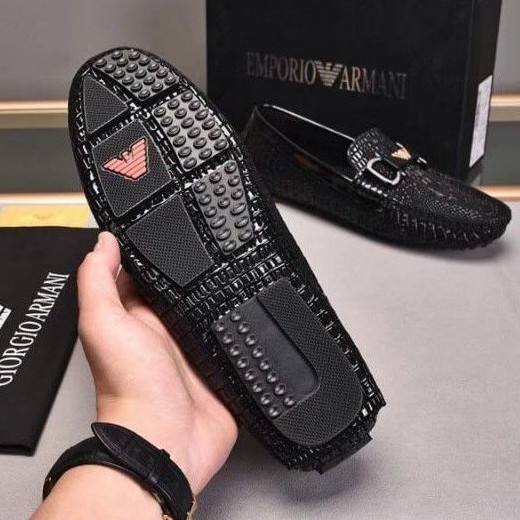 sepatu loafer pria sepatu slip on shoes men type lv A08 sepatu tanpa tali mirror