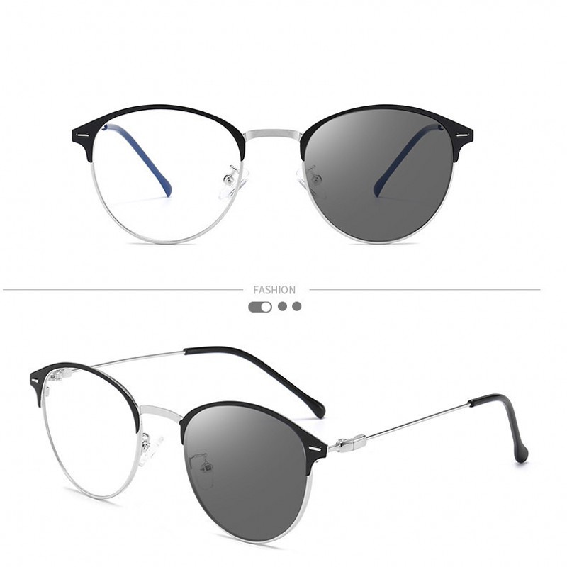 Kacamata Photochromic Semi Rimless Anti Blue Light Berubah Warna Untuk Pria