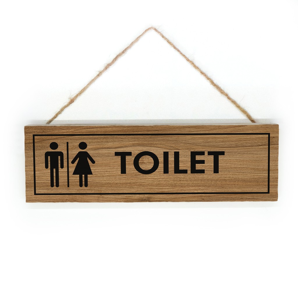 Sign Board Papan Nama Kayu Tanda Toilet No Smoking Free Wifi