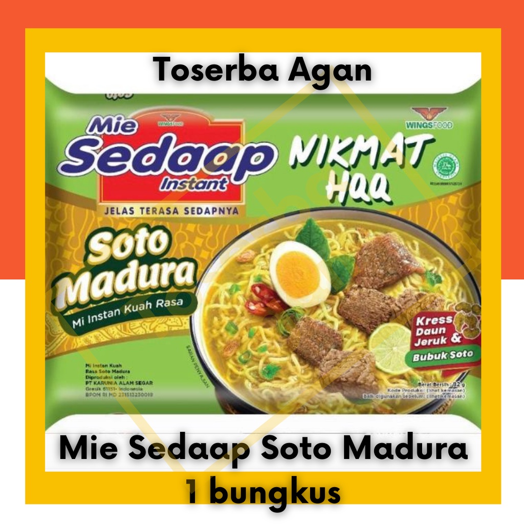 Mie Sedaap Kuah Soto Madura Mie Instan 1 bungkus pcs Sedap