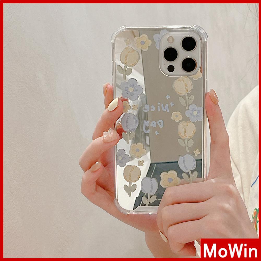 iPhone Case Acrylic Mirror Airbag Shockproof Protection Camera Oil Painting Flowers Tulip Compatible with iPhone 11 iPhone 13 Pro Max iPhone 12 Pro Max iPhone 7 Plus iPhone xr