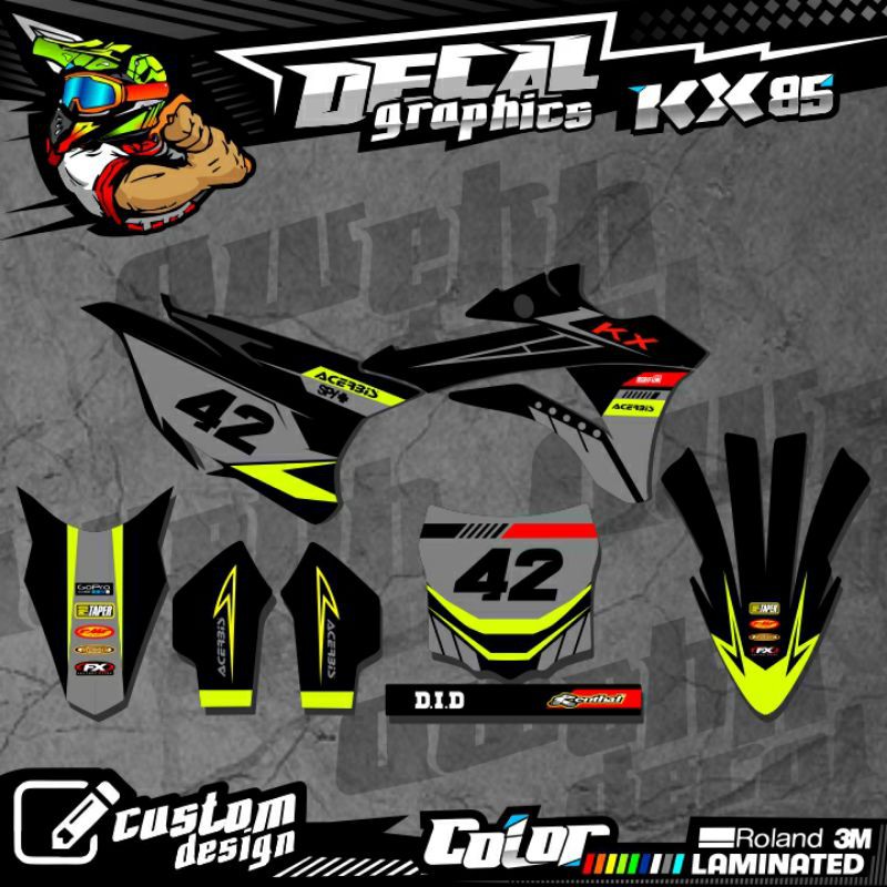 DECAL KX 85 NEW KX 85 LAMA STABILO SILVER