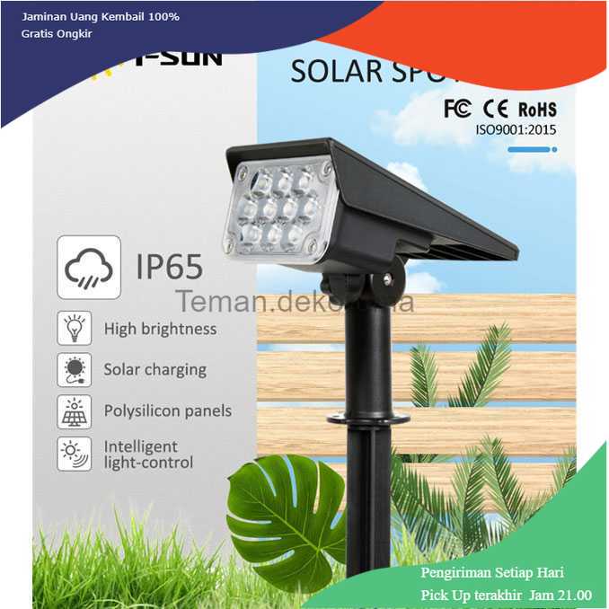 TD-DHA T-SUN Lampu Taman Outdoor Solar Power Waterproof 10 LED - TS-G2202-60