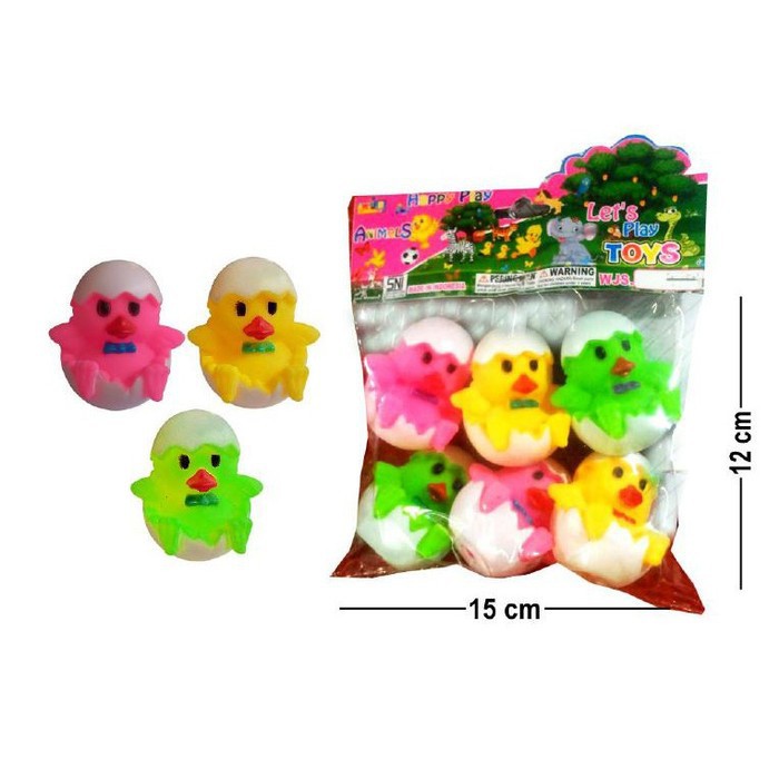 mwn.toys Vynil Bebek Telur Netas Karet 6 pcs No B35