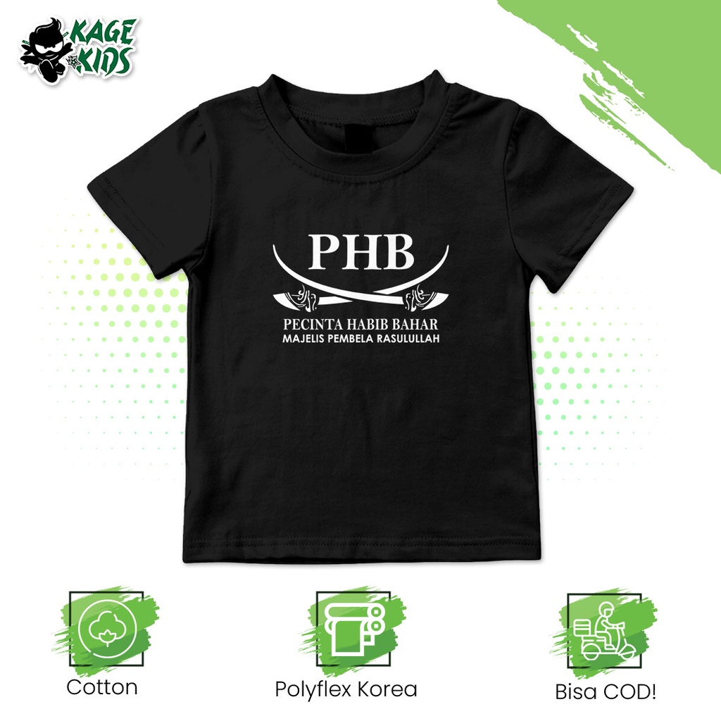 Kaos Distro Anak PHB HABIB BAHAR  Laki Laki dan Perempuan / Umur 1-10 Tahun / Custom Request / Terla