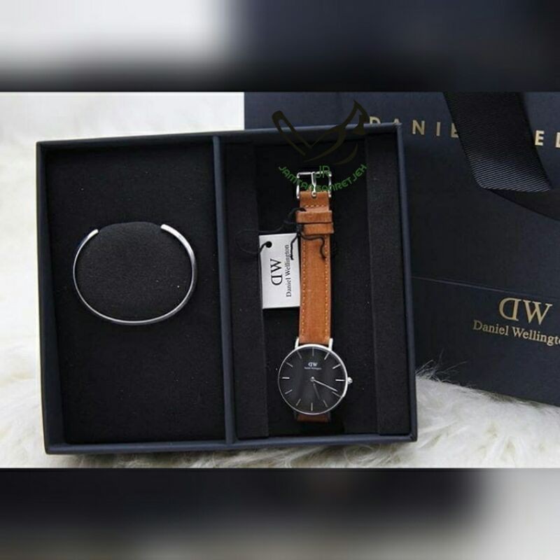 JAM TANGAN DW BATRE BODY STEEL TALI KULIT FULSET KUALITAS ORIGINAL