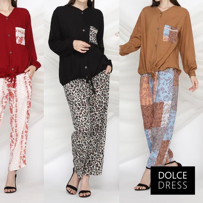 ✹ Dolce Nagita Set - Setelan Piyama Tangan Panjang Busui By DolceDress ♩