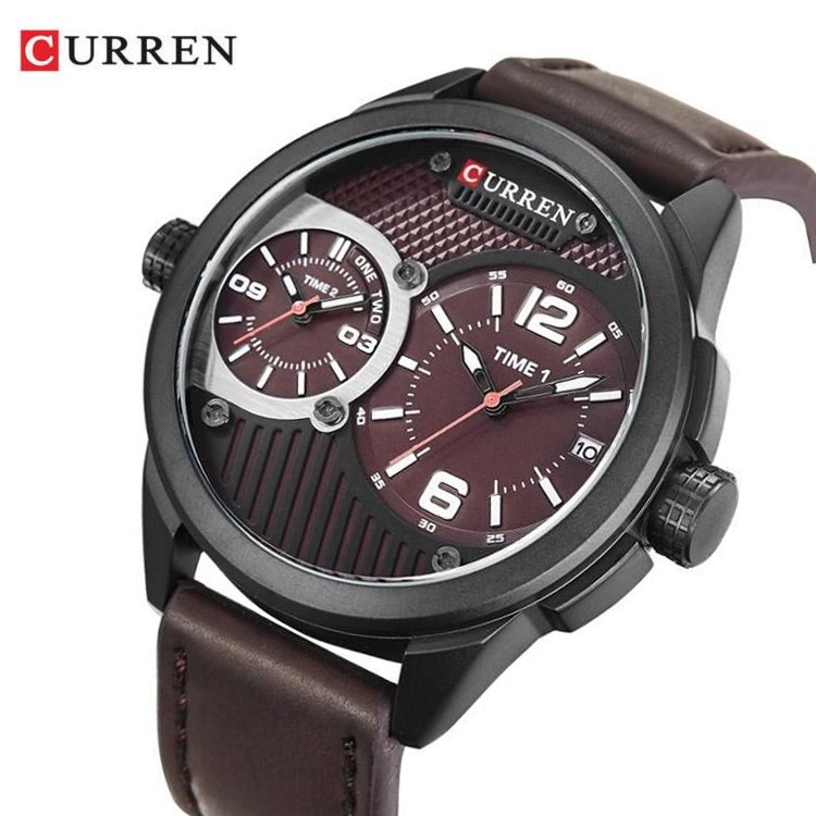 CURREN 8249 Jam Tangan Pria Analog Dual Time WK-SBY