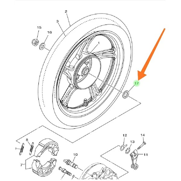 WASHER RING AS RODA BELAKANG MIO J SOUL GT FINO FI XRIDE X RIDE 115 LAMA ORI YGP  90201-20276