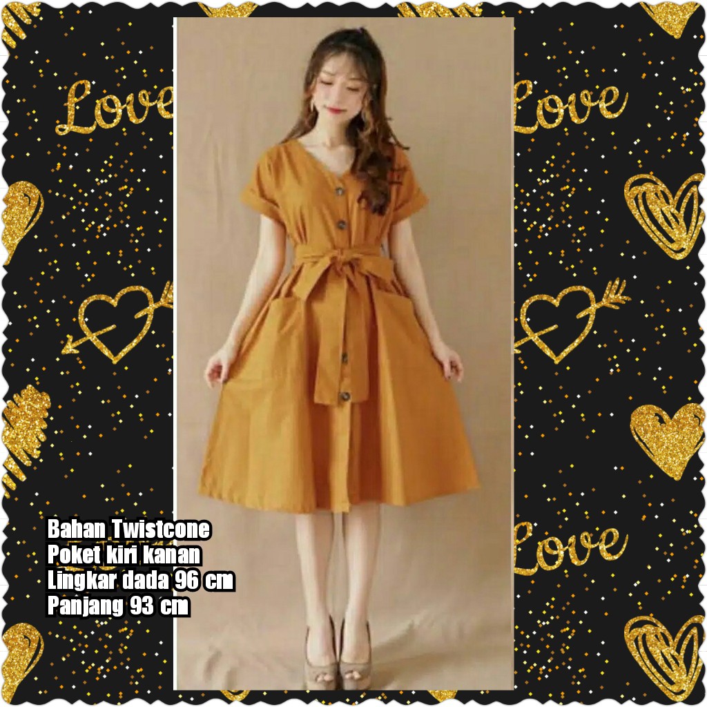 DRESS MARSHA YELLOW TERMURAH