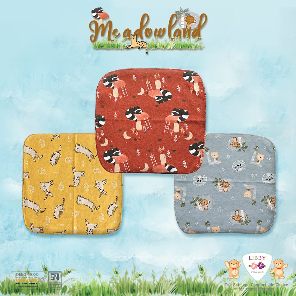 Libby &amp; Miyo 3 Pcs Sapu tangan Bayi salur / Washlap Bayi Perlengkapan Newborn